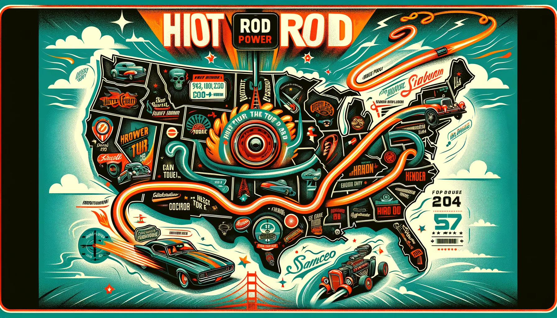 hot rod power tour 2024 route map
